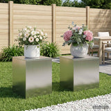 Vidaxl plantenstandaard 2 pcs zilver 40 x 40 x 40 cm staal