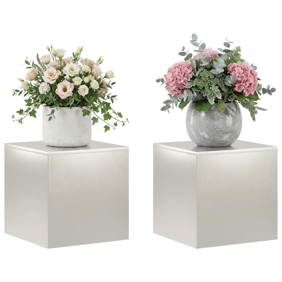 Vidaxl plantenstandaard 2 pcs zilver 40 x 40 x 40 cm staal