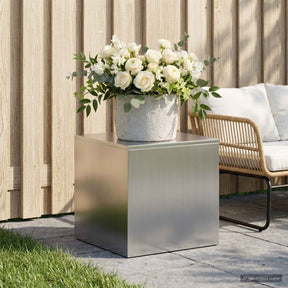 Vidaxl plantenstandaard zilver 40 x 40 x 40 cm staal