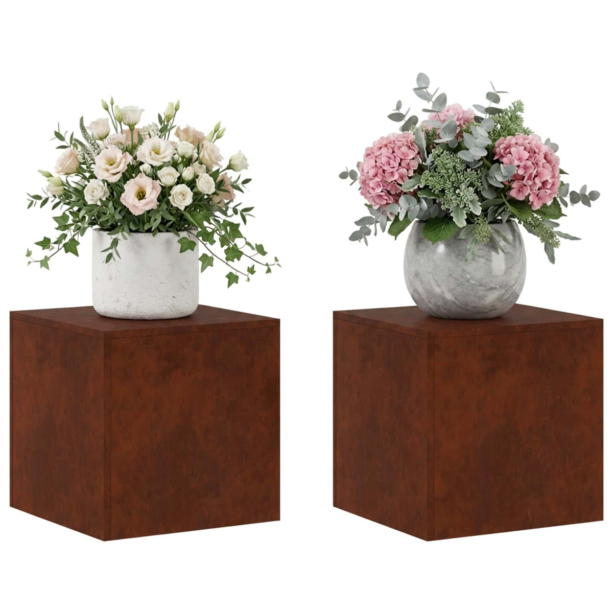 Vidaxl plantenstandaard 2 pcs roestkleurig 40 x 40 x 40 cm