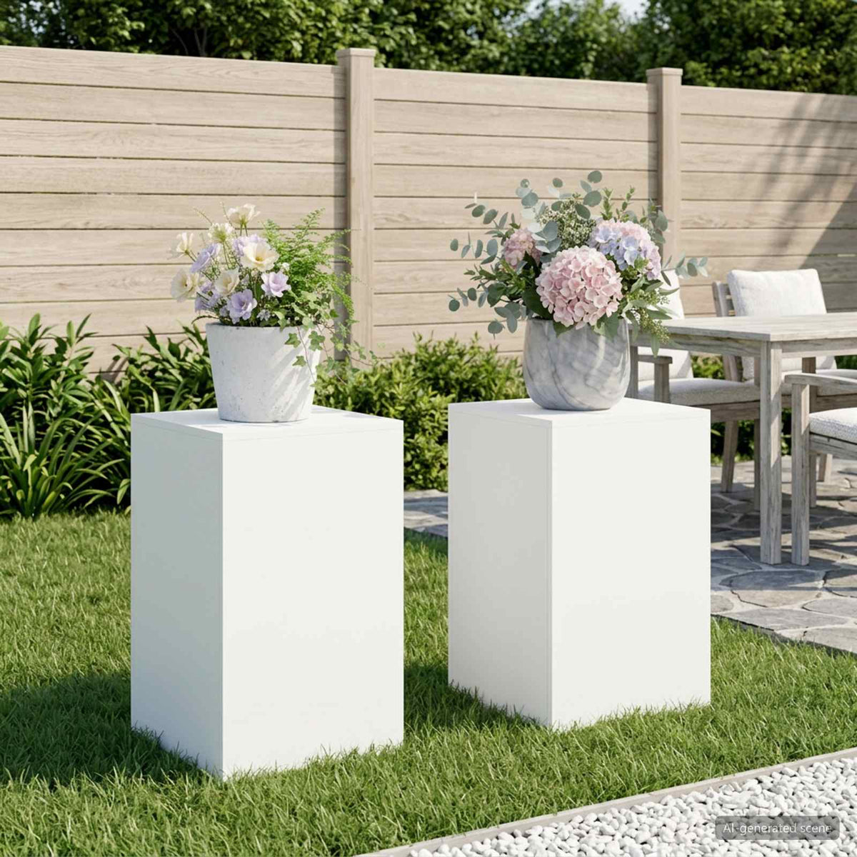 Vidaxl plantenstandaard 2 pcs wit 40 x 40 x 60 cm staal