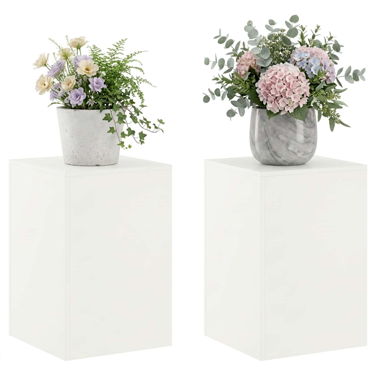 Vidaxl plantenstandaard 2 pcs wit 40 x 40 x 60 cm staal