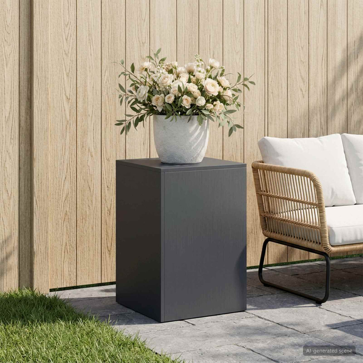 Vidaxl plantenstandaard antraciet 40 x 40 x 60 cm roestvrij staal
