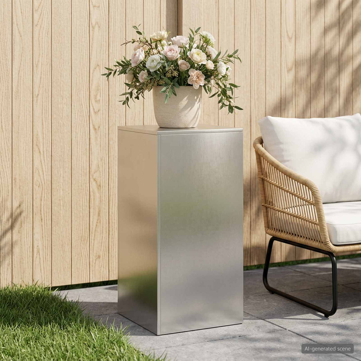 Vidaxl plantenstandaard zilver 40 x 40 x 80 cm staal