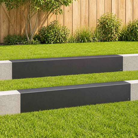 Vidaxl afdekprofiel voor tuinafboording 2 st 100 x 10 x 15 cm staal