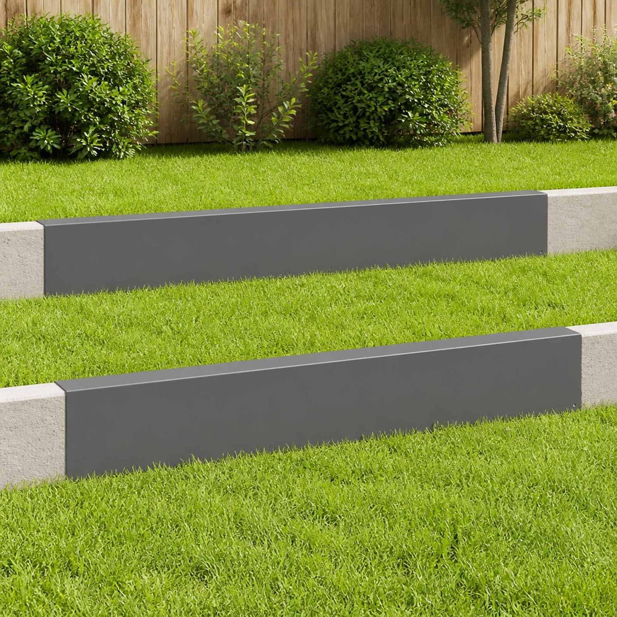 Vidaxl afdekprofiel voor tuinafboording 2 st 100 x 5 x 15 cm staal