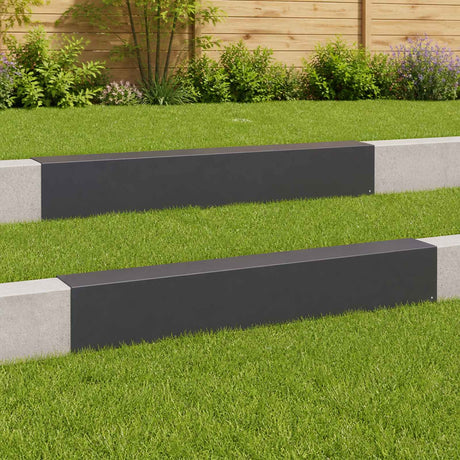 Vidaxl afdekprofiel voor tuinafboording 2 st 100 x 15 x 15 cm staal
