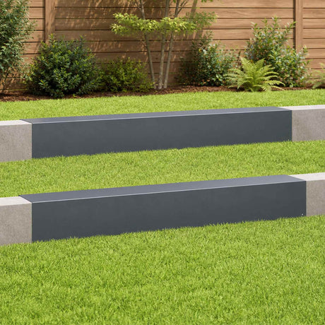 Vidaxl afdekprofiel voor tuinafboording 2 st 100 x 15 x 15 cm staal