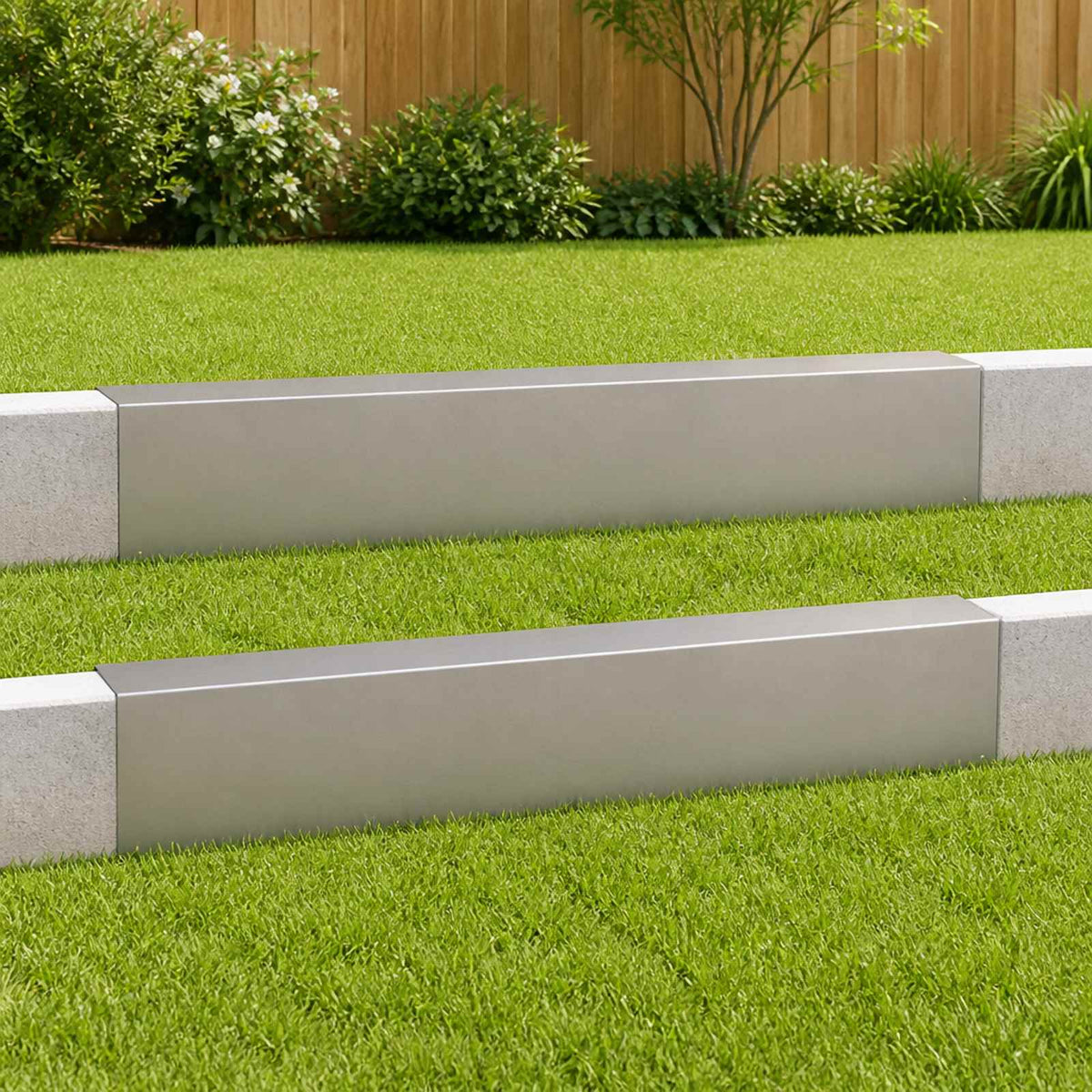 Vidaxl afdekprofiel voor tuinafboording 2 st 100 x 20 x 15 cm