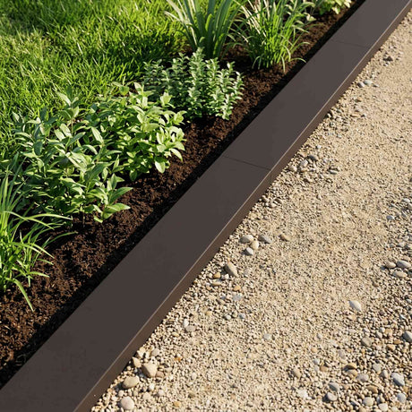 Vidaxl afdekprofiel voor tuinafboording 2 st 100 x 15 x 5 cm staal