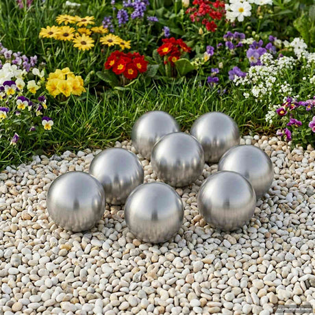 Vidaxl geborstelde bal 8 st ø 5 cm zilver rvs 201