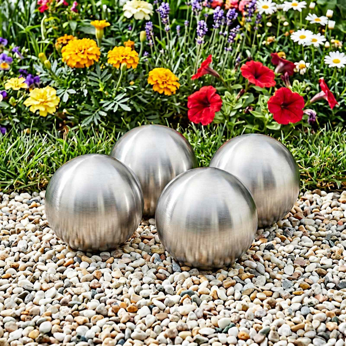 Vidaxl geborstelde bal 4 st ø 10 cm zilver rvs 201