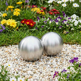 Vidaxl geborstelde bal 2 st ø 15 cm zilver rvs 201