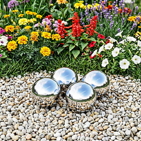 Vidaxl spiegelbol 4 st ø 10,5 cm zilver rvs 201