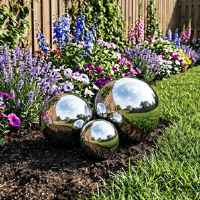 Vidaxl spiegelbol 3 st ø 20 cm zilver rvs 201