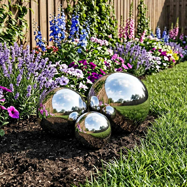 Vidaxl spiegelbol 3 st ø 20 cm zilver rvs 201
