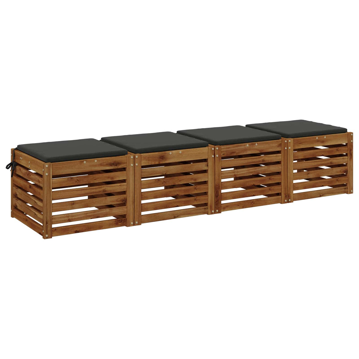 Vidaxl 4-piece zitkussens soest 4 st 100% polyester antraciet