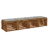 Vidaxl 4-piece zitkussens soest 4 st 100% polyester grijs