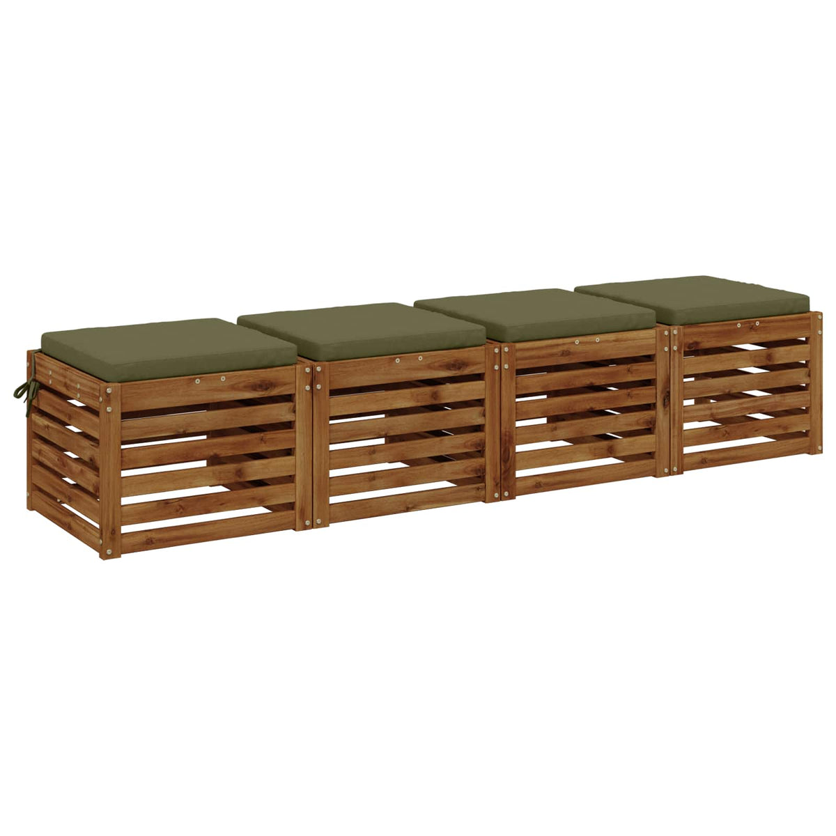 Vidaxl 4-piece zitkussens soest 4 st 100% polyester olijfgroen