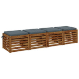 Vidaxl 4-piece zitkussens soest 4 st 100% polyester blauw