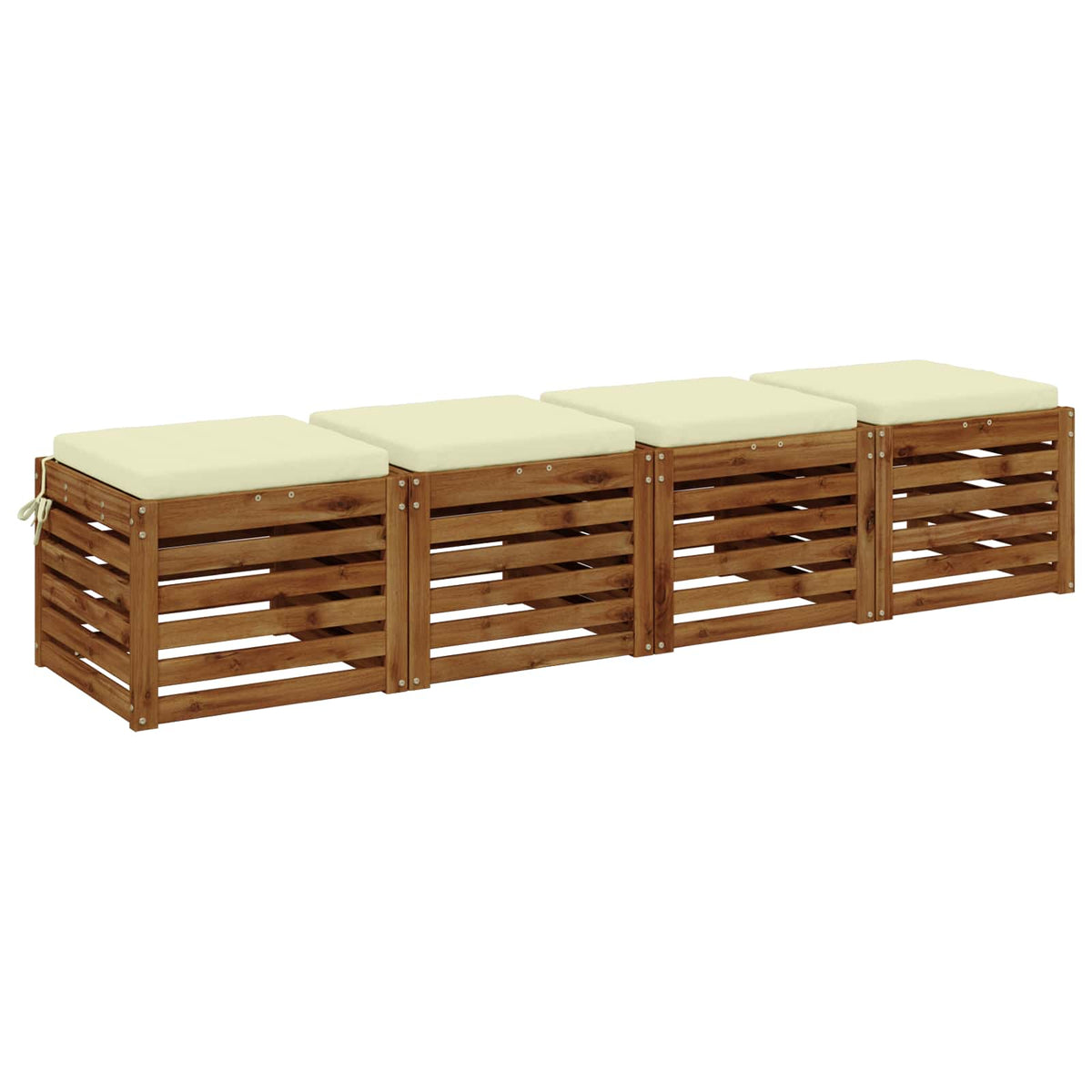 Vidaxl 4-piece zitkussens soest 4 st 100% polyester crèmekleurig