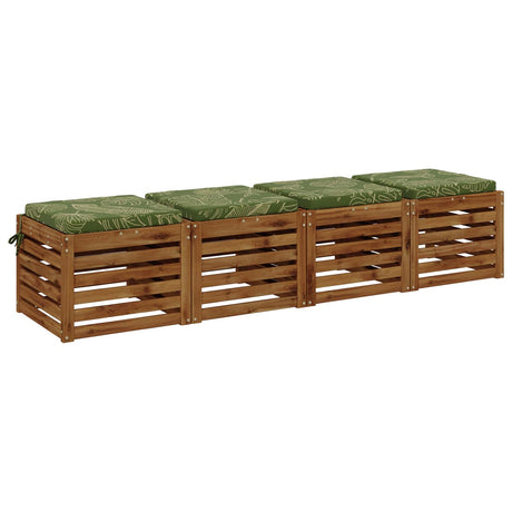 Vidaxl 4-piece zitkussens soest 4 st 100% polyester bladontwerp