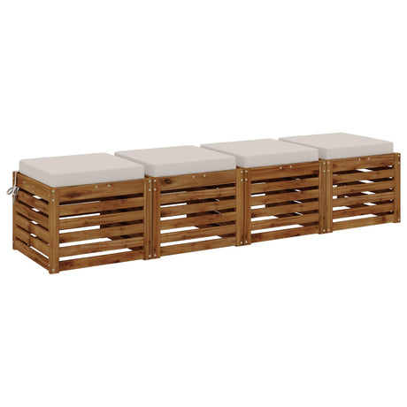Vidaxl 4-piece zitkussens soest 4 st 100% polyester wit 40 x 40 x 7 cm