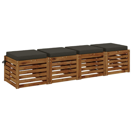 Vidaxl 4-piece zitkussens soest 4 st 100% polyester antraciet