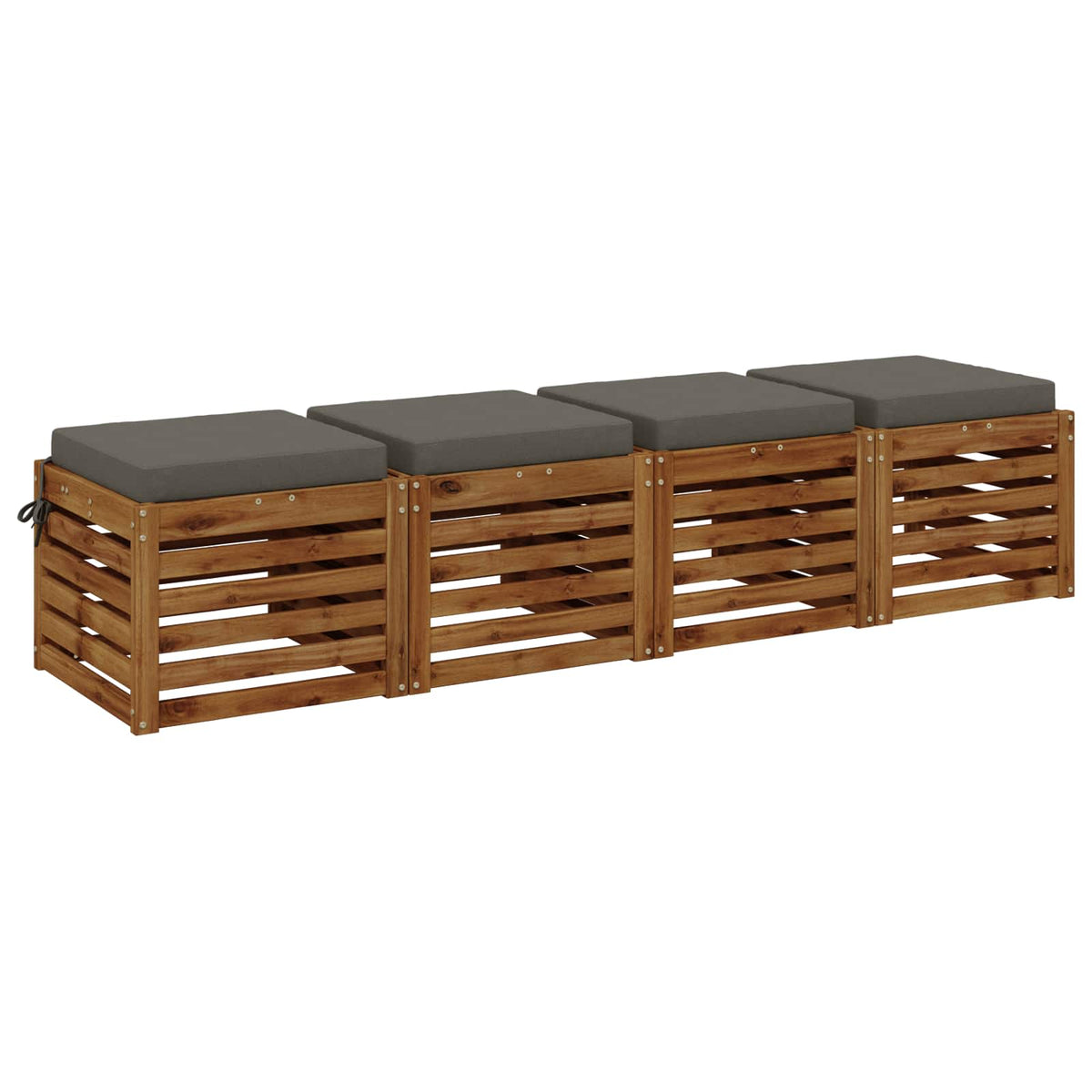 Vidaxl 4-piece zitkussens soest 4 st 100% polyester grijs