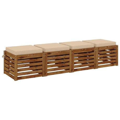 Vidaxl 4-piece zitkussens soest 4 st 100% polyester crèmekleurig