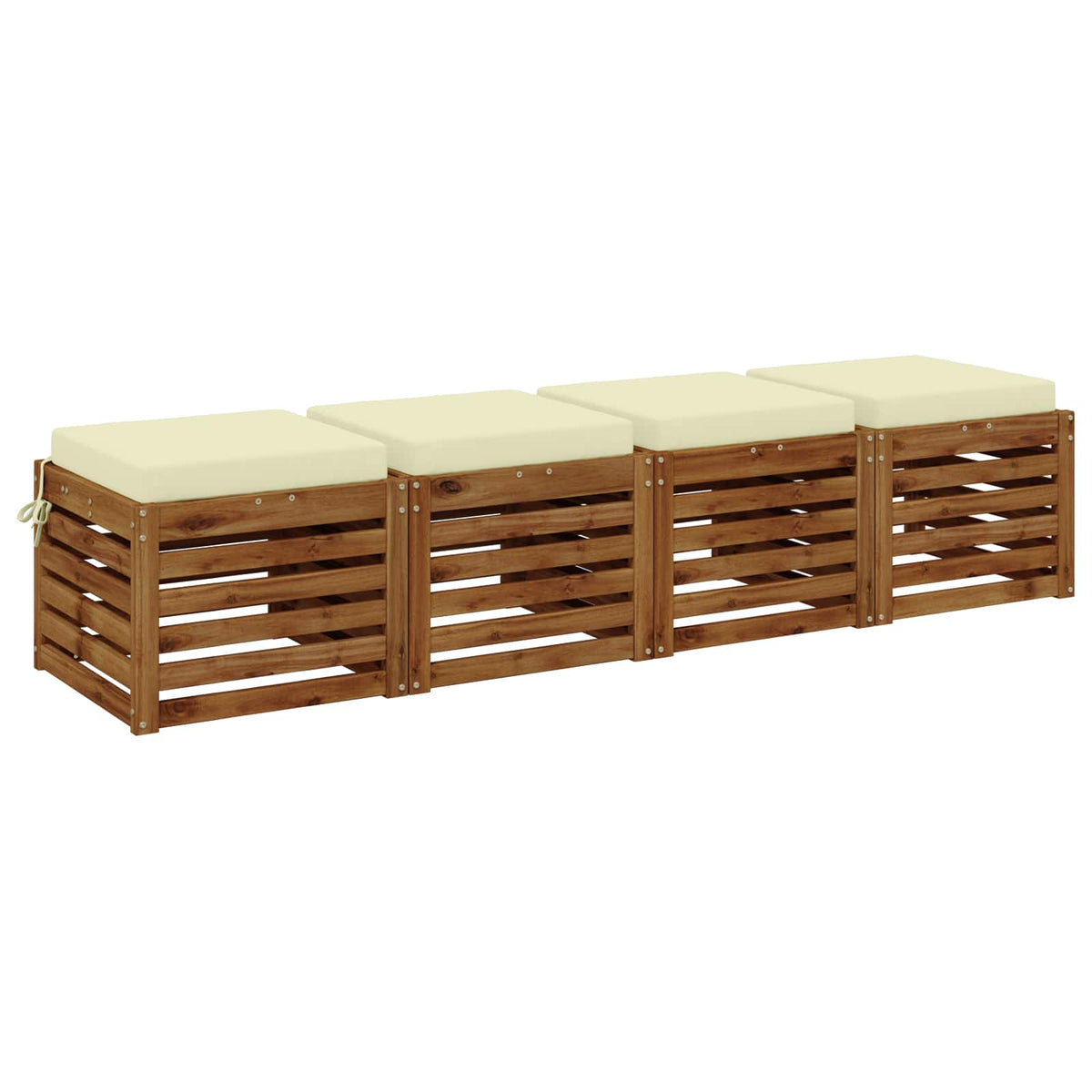 Vidaxl 4-piece zitkussens soest 4 st 100% polyester crèmekleurig