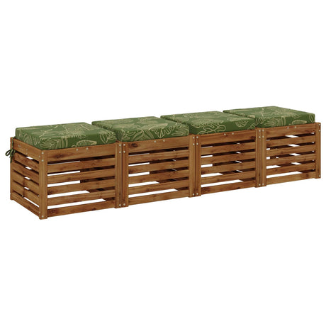 Vidaxl 4-piece zitkussens soest 4 st 100% polyester bladontwerp