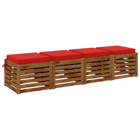 Vidaxl 4-piece zitkussens soest 4 st 100% polyester rood