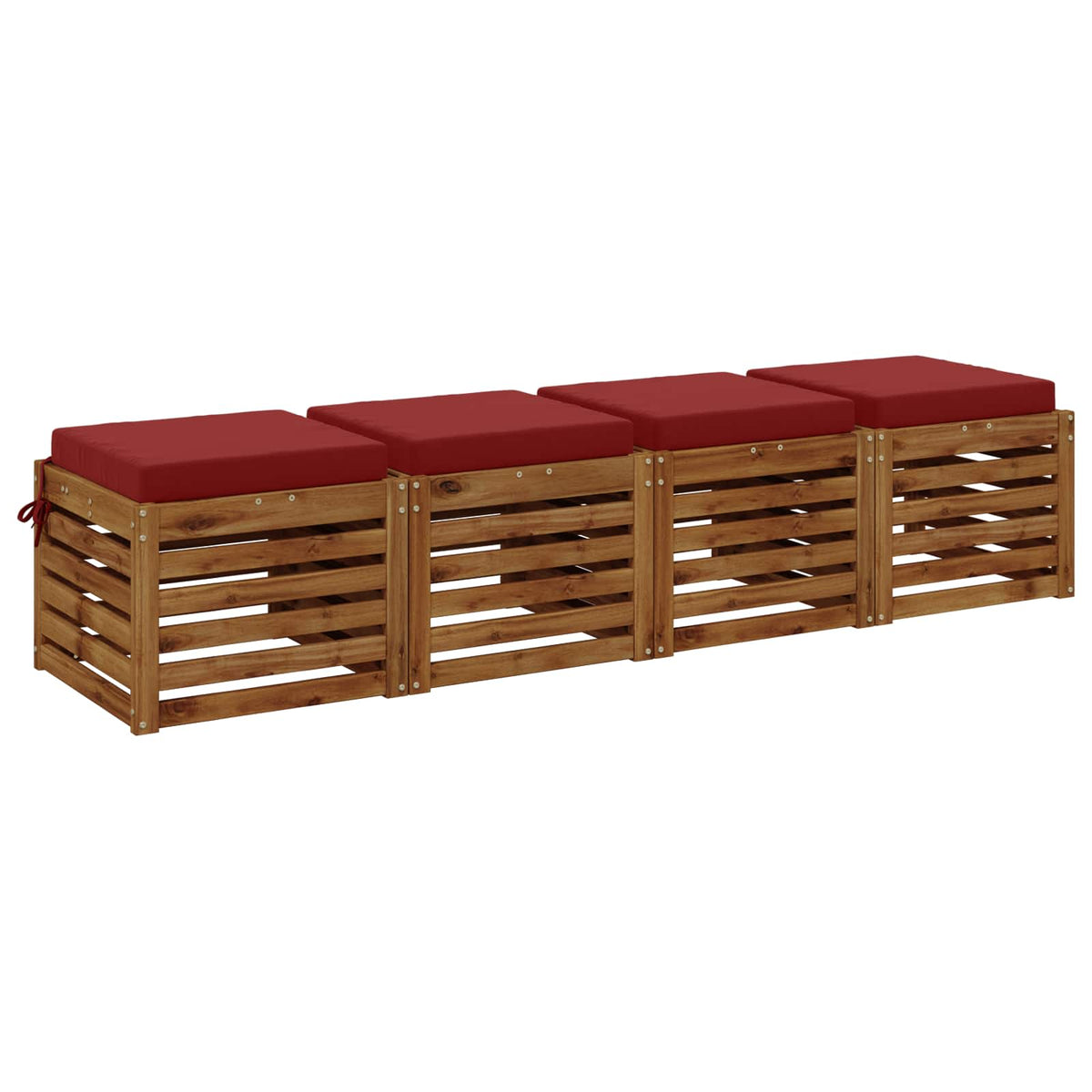 Vidaxl 4-piece zitkussens soest 4 st 100% polyester wijnrood