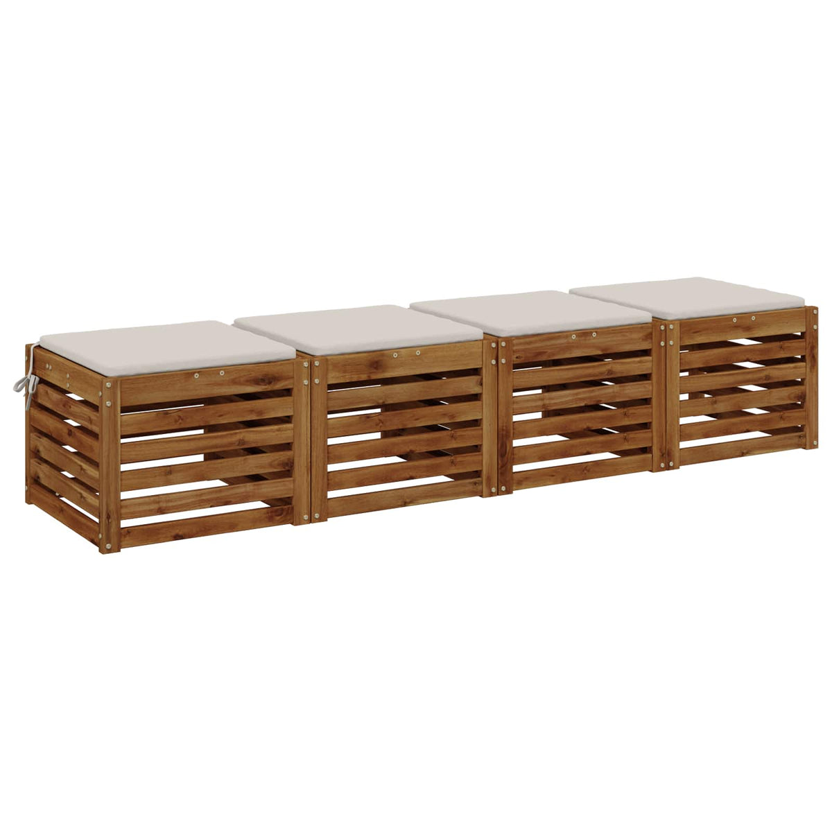 Vidaxl 4-piece zitkussens soest 4 st 100% polyester wit 45 x 45 x 3 cm