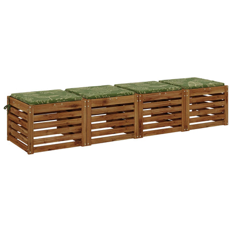Vidaxl 4-piece zitkussens soest 4 st 100% polyester bladontwerp