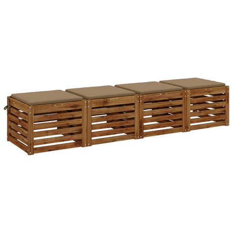 Vidaxl 4-piece zitkussens soest 4 st 100% polyester taupe