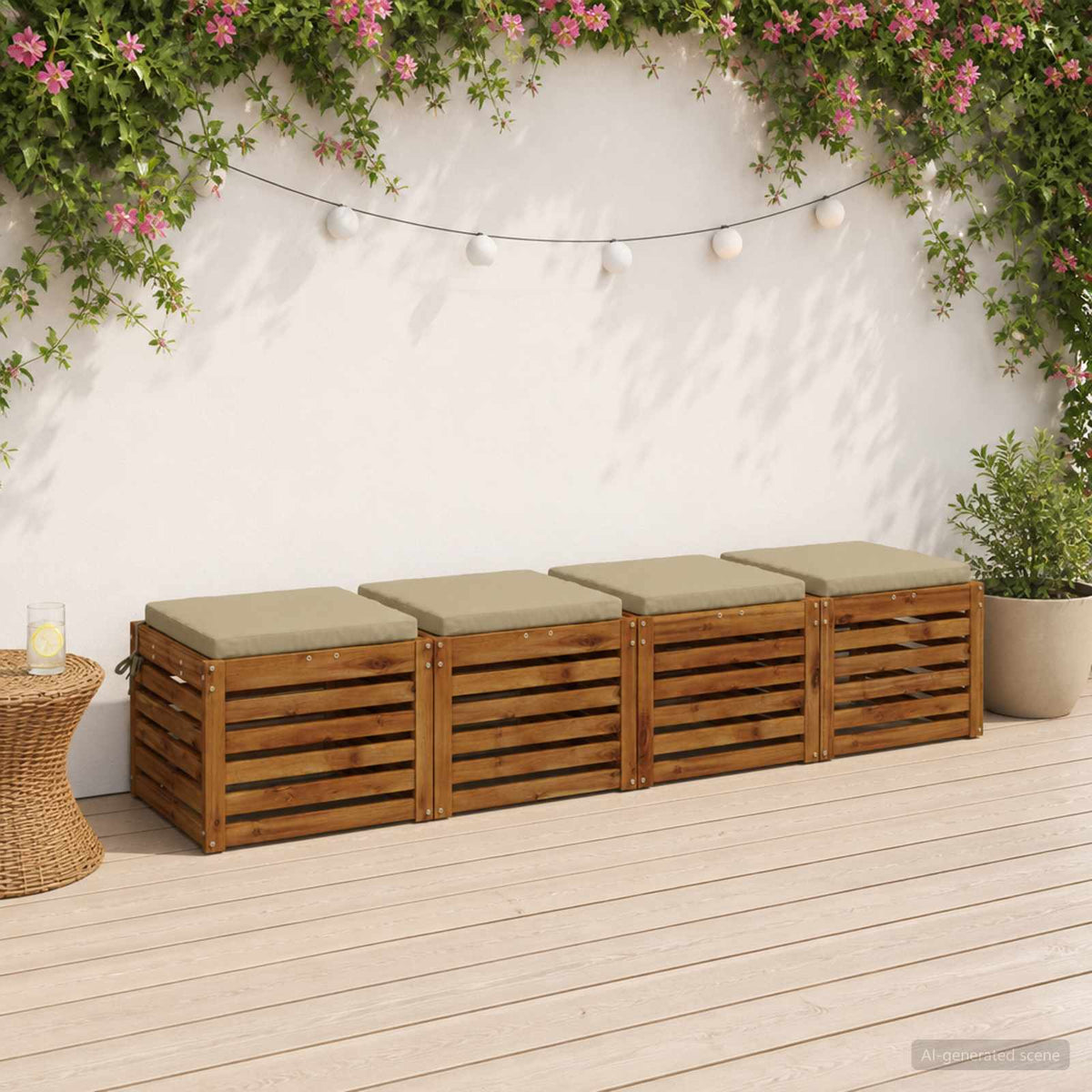 Vidaxl 4-piece zitkussens soest 4 st 100% polyester lichtgroen