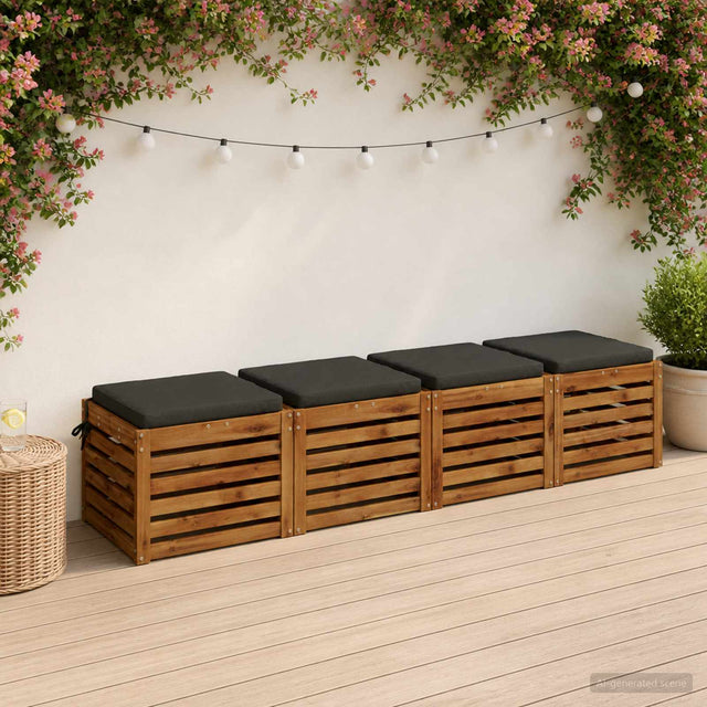 Vidaxl 4-piece zitkussens soest 4 st 100% polyester antraciet