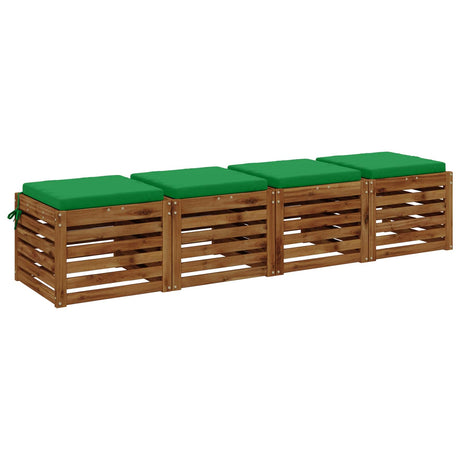 Vidaxl 4-piece zitkussens soest 4 st 100% polyester groen