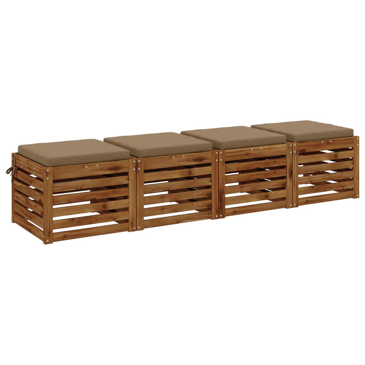 Vidaxl 4-piece zitkussens soest 4 st 100% polyester taupe