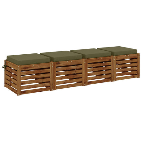 Vidaxl 4-piece zitkussens soest 4 st 100% polyester olijfgroen