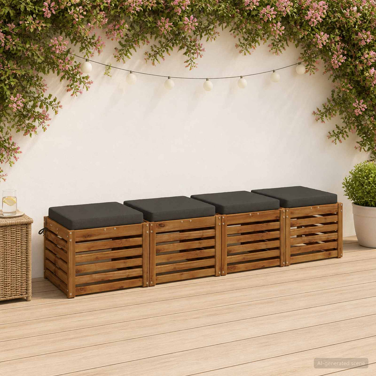 Vidaxl 4-piece zitkussens soest 4 st 100% polyester antraciet
