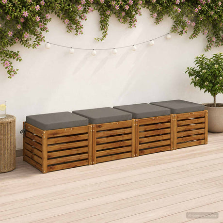Vidaxl 4-piece zitkussens soest 4 st 100% polyester grijs