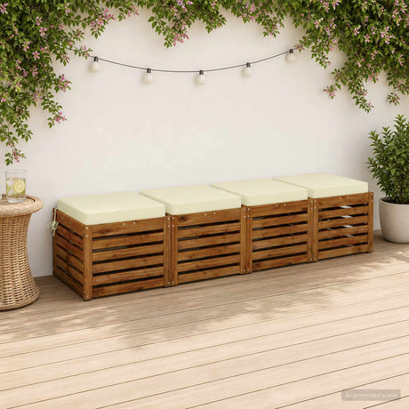 Vidaxl 4-piece zitkussens soest 4 st 100% polyester crèmekleurig