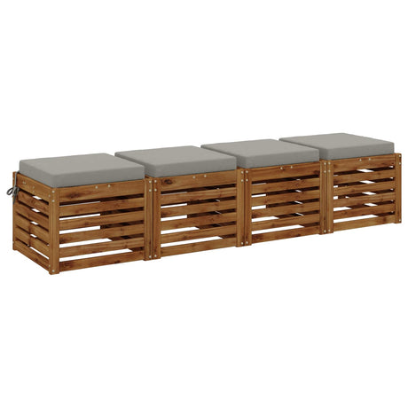 Vidaxl 4-piece zitkussens soest 4 st 100% polyester grijs