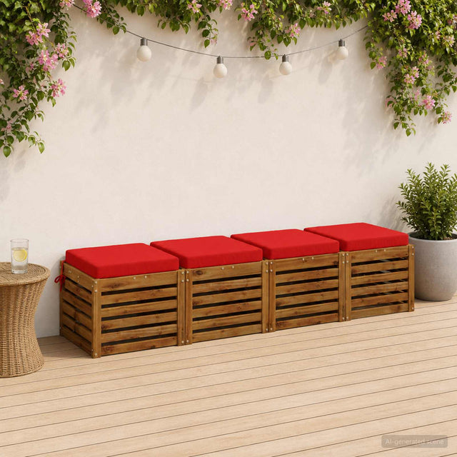 Vidaxl 4-piece zitkussens soest 4 st 100% polyester rood