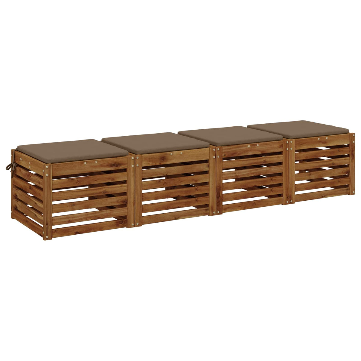 Vidaxl 4-piece zitkussens soest 4 st 100% polyester taupe