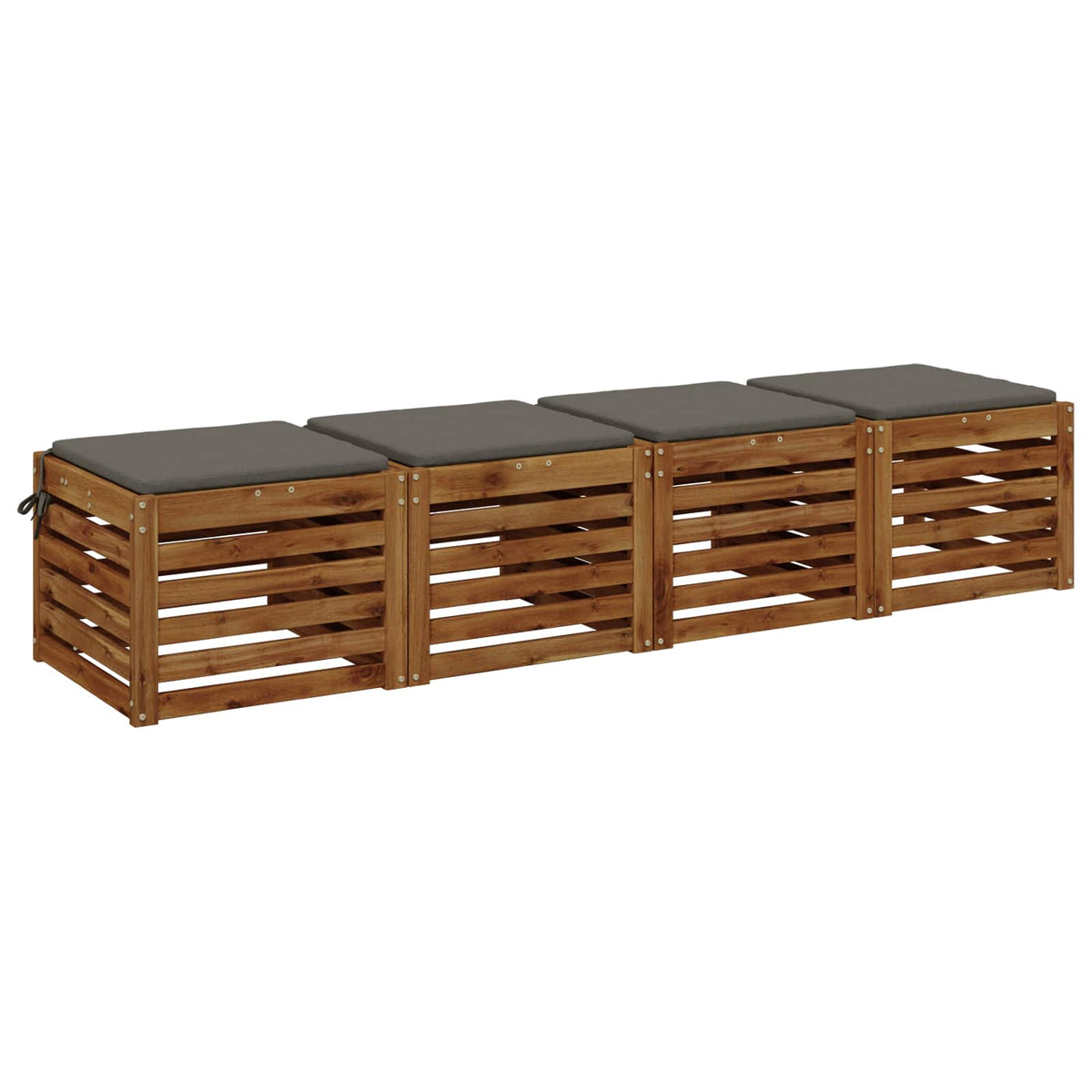Vidaxl 4-piece zitkussens soest 4 st 100% polyester grijs
