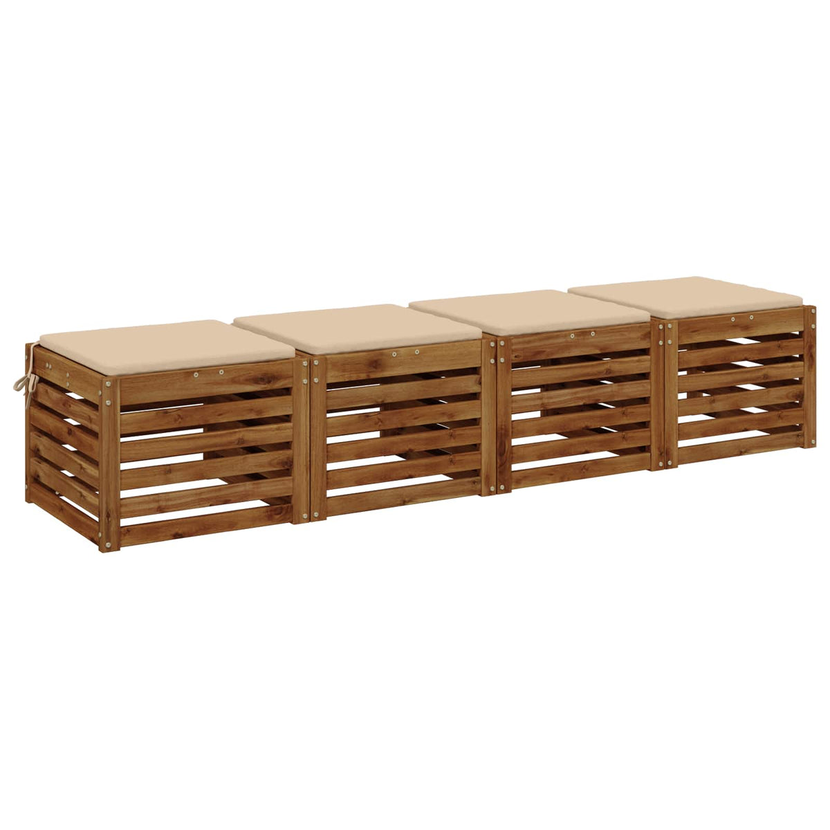 Vidaxl 4-piece zitkussens soest 4 st 100% polyester crèmekleurig